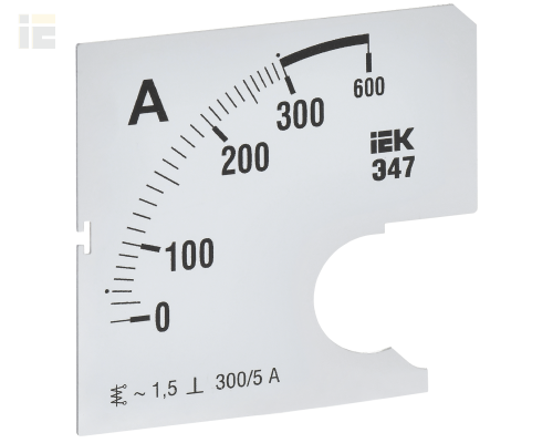 Шкала сменная для амперметра Э47 300/5А класс точности 1,5 72х72мм IEK