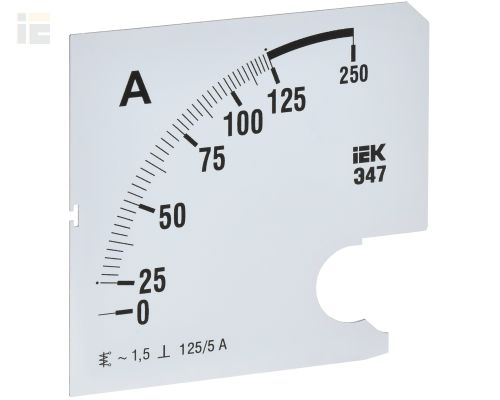 Шкала сменная для амперметра Э47 125/5А класс точности 1,5 96х96мм IEK