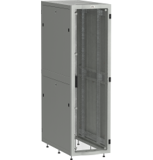 ITK LINEA S Шкаф серверный 19 48U 600х1200мм передняя дверь двухстворчатая перфорированная задняя дверь перфорированная серый RAL 7035