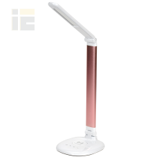 LIGHTING Светильник светодиодный настольный 2010 7Вт на подставке QI-заряд розовый IEK