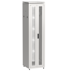 ITK LINEA N Шкаф сетевой 19 47U 600х600мм двери передняя двустворчатая перфорированная задняя перфорированная серый