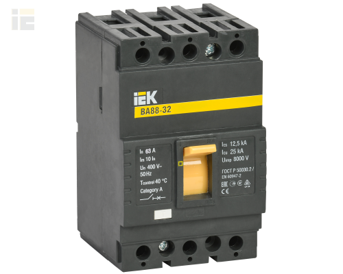 SVA10-3-0063 | Выключатель автоматический ВА88-32 3Р 63А 25кА | IEK