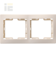 KVARTA Рамка 2-местная горизонтальная РГ-2-ККм кремовый IEK