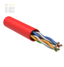 ITK Витая пара U/UTP кат.5E 4х2х24AWG solid LSZH нг(А)-HF красный (305м)