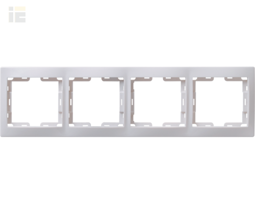 EMK40-K01-DM | Рамка 4-местная горизонтальная РГ-4-КБ КВАРТА белый | IEK