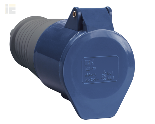 PSR21-016-3 | Розетка переносная ССИ-213 2P+PE 16А 200-250В IP44 | IEK