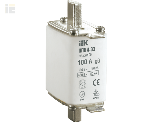 DPP10-100 | Плавкая вставка предохранителя ППНИ-33 габарит 00 100А | IEK