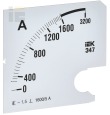 Шкала сменная для амперметра Э47 1600/5А класс точности 1,5 96х96мм IEK