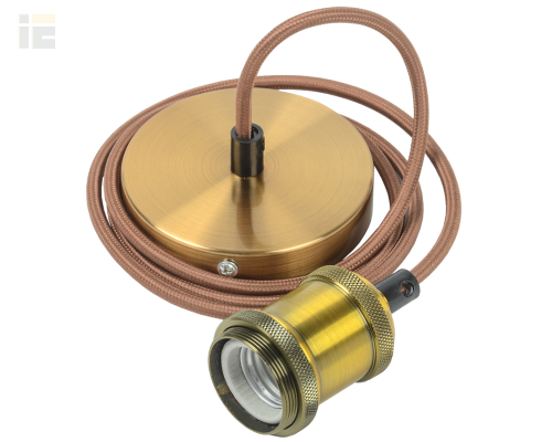 EPA12-04-02-K22 | Патрон подвесной Пал27-04-К52 E27 со шнуром 1,5м RETRO золото | IEK