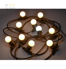 LIGHTING Гирлянда белт-лайт 5м 10 теплый белый цвет ламп IP65 черный шнур 3м 230В транзит IEK