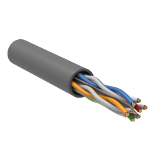 ITK Витая пара U/UTP кат.6 4х2х23AWG solid LSZH нг(А)-HF серый (305м)