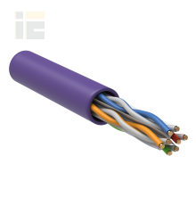 ITK Витая пара U/UTP кат.6 4х2х23AWG solid LSZH нг(А)-HF фиолетовый (305м)