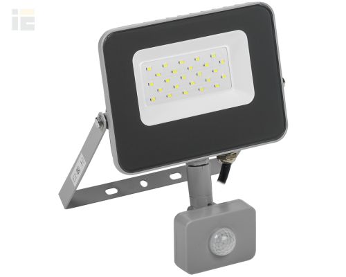LPDO702-20-K03 | Прожектор светодиодный СДО 07-20Д с датчиком движения IP54 серый | IEK
