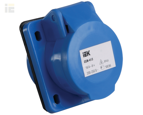 PSR41-016-3 | Розетка встраиваемая ССИ-413 2Р+Е 16А 200-250В IP44 | IEK