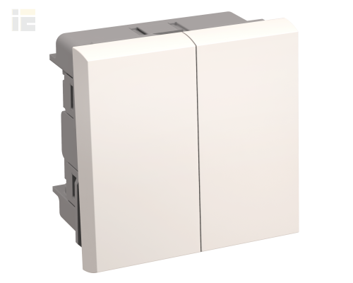 CKK-40D-VD2-K01 | Выключатель двухклавишный ВК1-22-00-П (на 2 модуля) ПРАЙМЕР белый | IEK