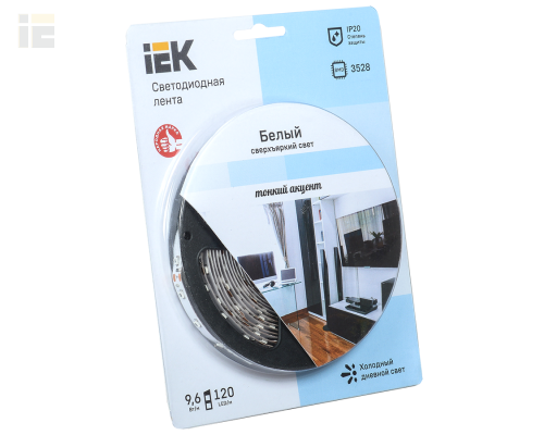 LSR1-2-120-20-1-05 | Лента светодиодная 5м блистер LSR-3528W120-9.6-IP20-12V IEK-eco | IEK