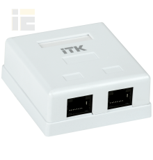 ITK Настенная информационная розетка RJ45 8P8C кат.5E UTP 2-порта белая