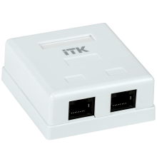 ITK Настенная информационная розетка RJ45 8P8C кат.5E UTP 2-порта белая