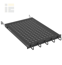ITK by ZPAS Полка стационарная 19 1U с кабельным органайзером и щеточным вводом нагрузка до 120кг 850мм черная