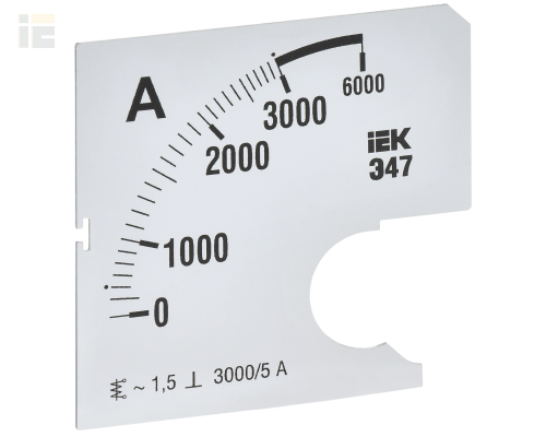 Шкала сменная для амперметра Э47 3000/5А класс точности 1,5 72х72мм IEK