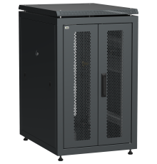 ITK LINEA N Шкаф сетевой 19 18U 600х800мм двери передняя двустворчатая перфорированная задняя перфорированная черный