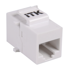 ITK Проходной адаптер кат.5E UTP RJ45-RJ45 (8P8C) тип Keystone Jack белый