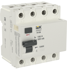 ARMAT Выключатель дифференциального тока R10N 4P 100А 300мА тип A-S IEK