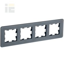 BRITE Рамка 4-местная РУ-4-2-Бр стекло графит RE IEK