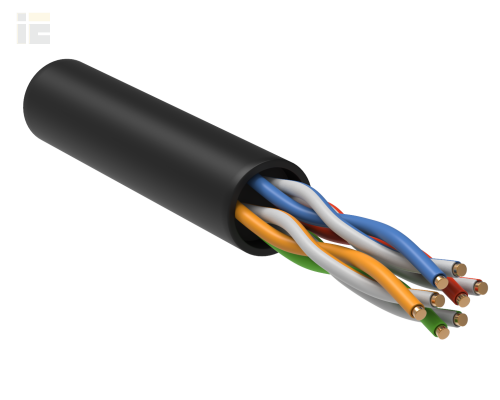 LC3-C5E04-129 | ITK Витая пара U/UTP кат.5E 4x2х24AWG LSZH черный (305м) |