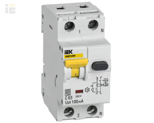 MVD14-1-063-C-100 | Автоматический выключатель дифференциального тока АВДТ32EM C63 100мА | IEK