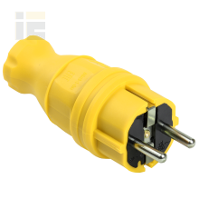 Вилка прямая ВБп3-1-0м IP44 ОМЕГА каучук жёлтая IEK