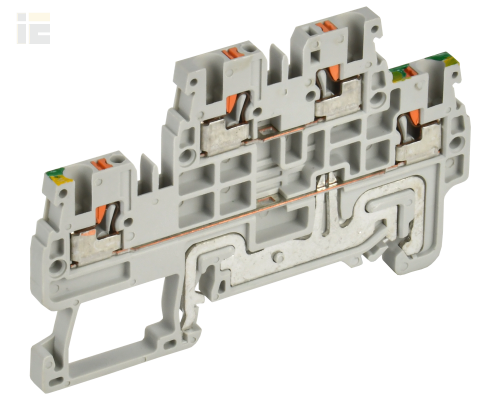 Колодка клеммная CP-ML-PEN двухуровневая с заземлением на нижнем уровне 1,5мм2 серая