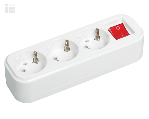 KYP11-16-03-00-ZK | Розетка разборная переносная с выключателем К03В 3 места CLASSIC | IEK