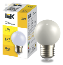 LIGHTING Лампа светодиодная декоративная G45 шар 1Вт 230В теплый белый E27 IEK