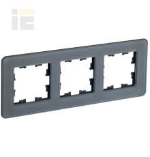BRITE Рамка 3-местная РУ-3-2-Бр стекло графит RE IEK