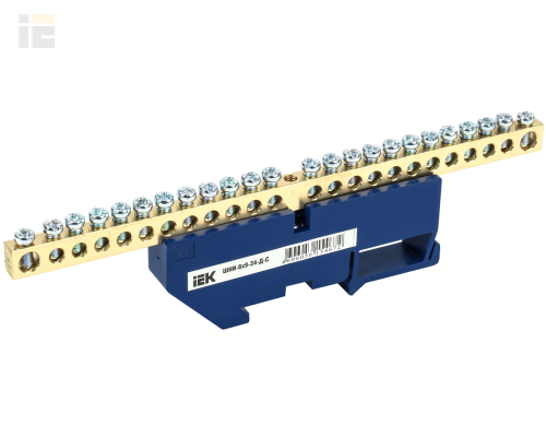 YNN10-69-24D-K07 | Шина N ноль на DIN-изоляторе ШНИ-6х9-24-Д-С | IEK