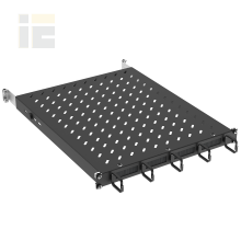 ITK by ZPAS Полка стационарная 19 1U с кабельным органайзером и щеточным вводом нагрузка до 120кг 750мм черная