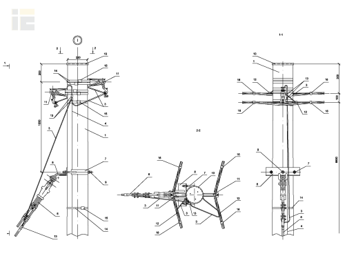 Опора УПд201 деревянная угловая промежуточная двухцепная