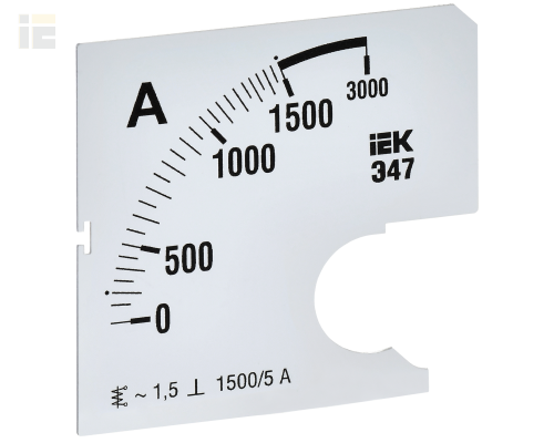 Шкала сменная для амперметра Э47 1500/5А класс точности 1,5 72х72мм IEK