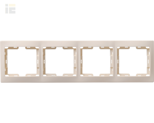 EMK40-K33-DM | Рамка 4-местная горизонтальная РГ-4-ККм КВАРТА кремовый | IEK