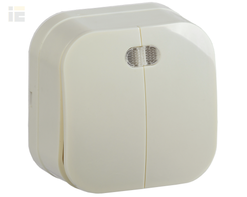 EVH21-K33-10 | Выключатель 2-клавишный для открытой установки с индикацией ВС20-2-1-ХК 10А GLORY кремовый | IEK