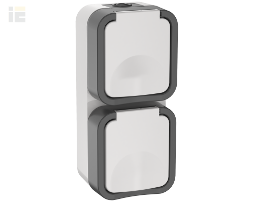 TORS Розетка 2-местная вертикальная 16А IP55 TS232 белый