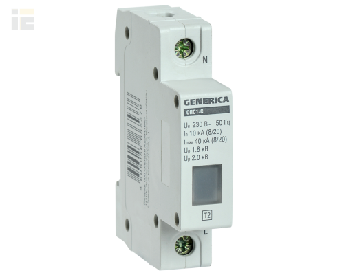 MOP20-1-C-G | Ограничитель имп. перенапр. ОПС1-C 1Р 10/40кА 230В | GENERICA