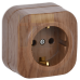 ERH11-K24-16 | Розетка одноместная для открытой установки РС20-3-ХД с заземлением 16А GLORY дуб | IEK