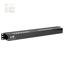 ITK 19 пластиковый кабельный органайзер с крышкой 1U глубина 60мм черный