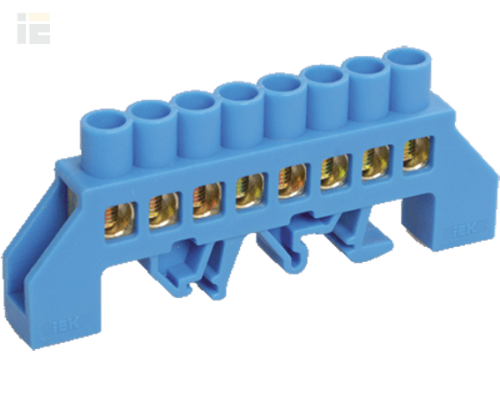 YNN10-812-8DP-K07 | Шина N ноль в комбинированном DIN-изоляторе типа Стойка ШНИ-8х12-8-КС-С | IEK