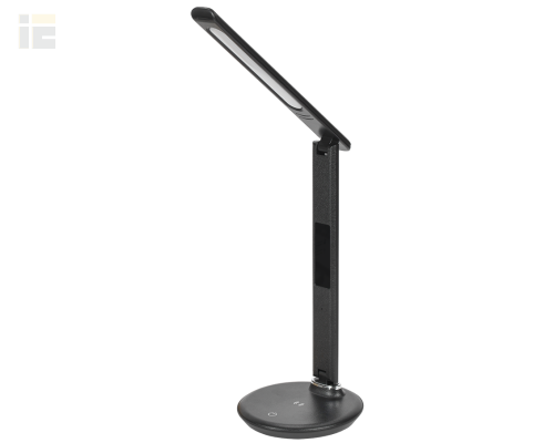 LDNL0-2011-1-QI-7-K02 | LIGHTING Светильник светодиодный настольный 2011 7Вт на подставке QI-заряд USB-выход кожа черный | IEK