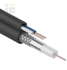 Кабель коаксиальный RG59 медный 75Ом FPE с кабелем питания 2х0,75мм2 PVC белый (300м) GENERICA