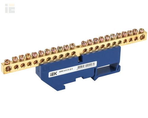 YNN10-69-22D-K07 | Шина N ноль на DIN-изоляторе ШНИ-6х9-22-Д-С | IEK