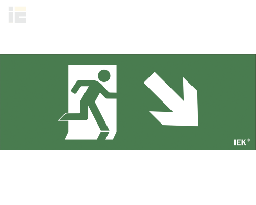 LPC10-1-24-09-FVNNAPR | Этикетка самоклеящаяся 240х90мм Фигура/стрелка вниз вправо | IEK